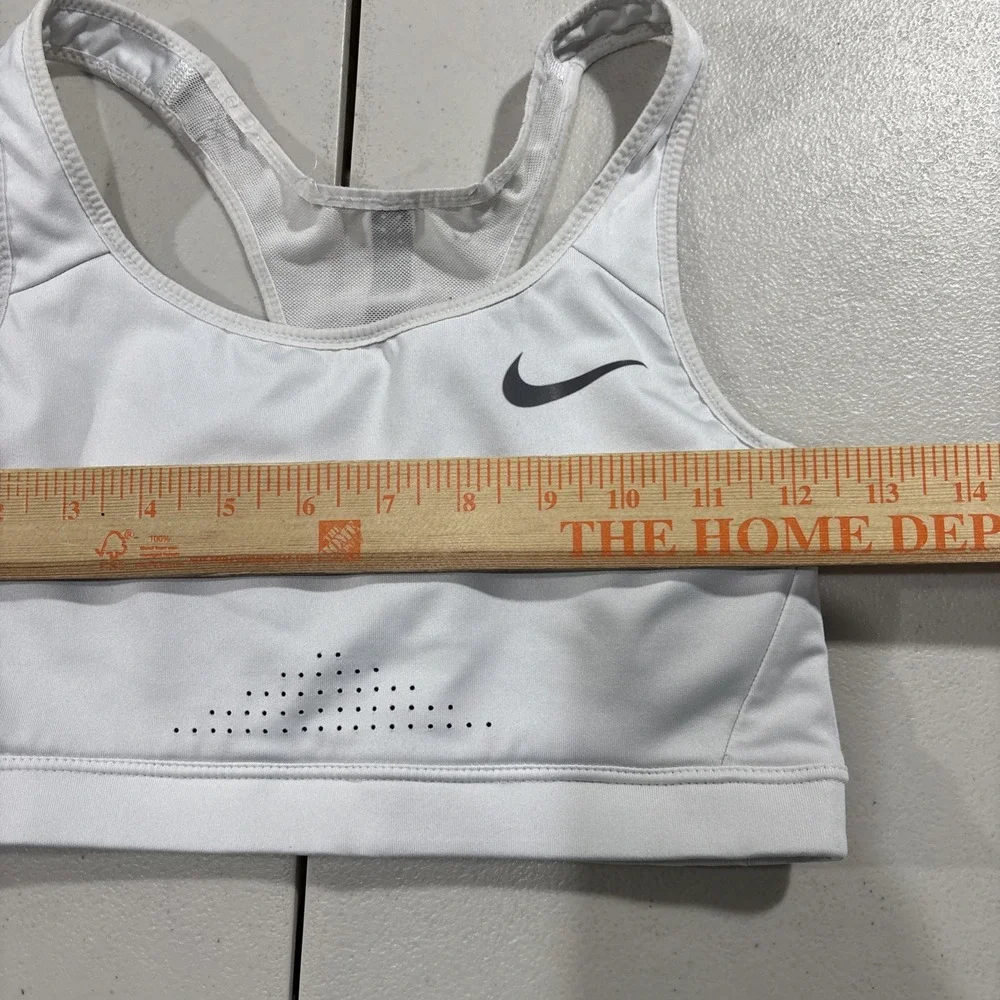 Nike Dri-FIT Sports Bra Women's S White Swoosh Classic Gym Activewear